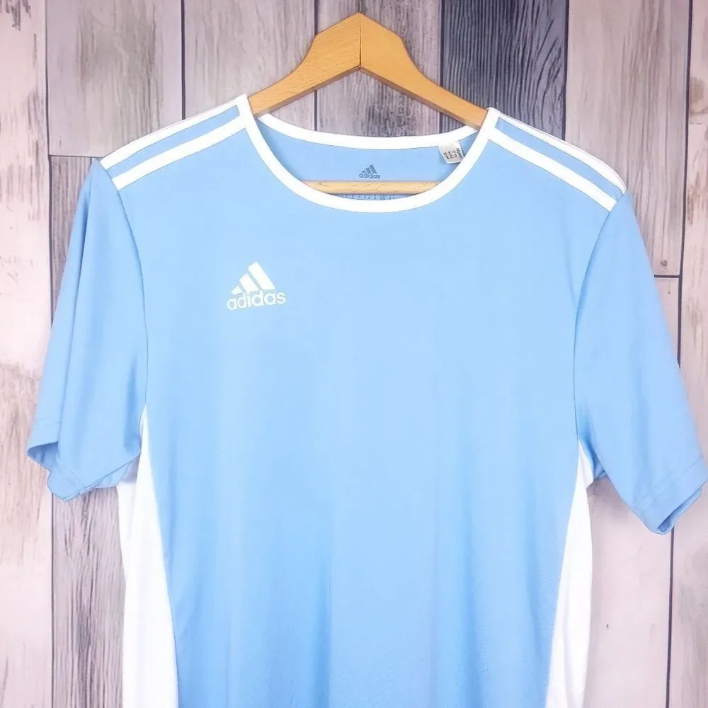 Adidas Aeroready Blue White Short Sleeve T-shirt Size Medium